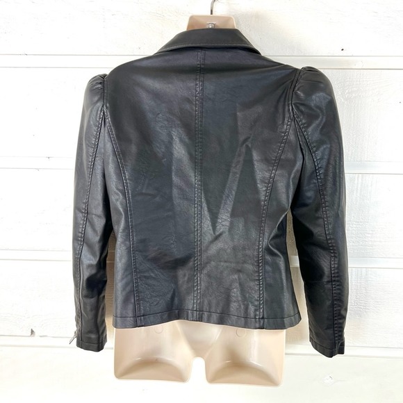 CHASER Matte Vegan Leather Puff Sleeve Jacket - Picture 5 of 6